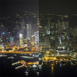 Before and After Pictures of Earth Hour 2011