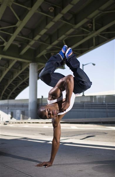 Man Breakdancing Outdoors