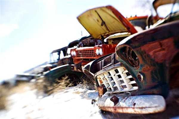 Old Cars at Junkyard