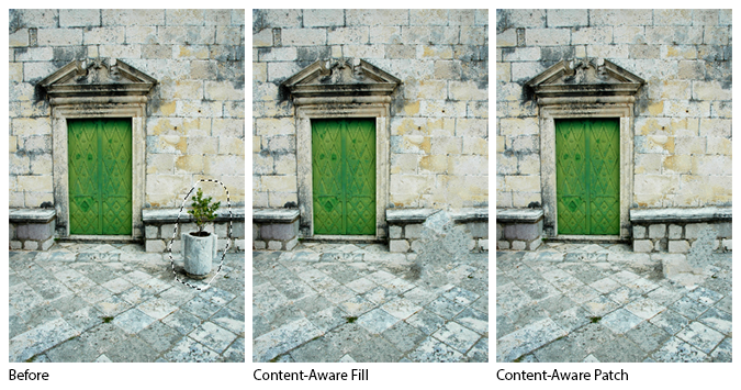 Content-Aware Fill vs Content-Aware Patch