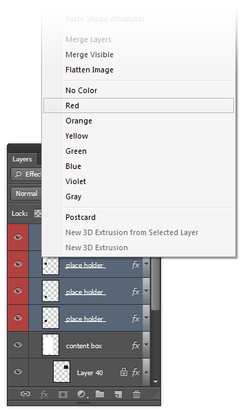 Applying color labels