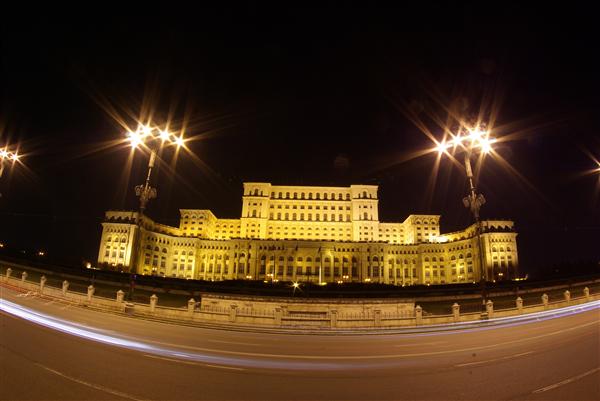 Lights out at the Parliament Palace, Romania
