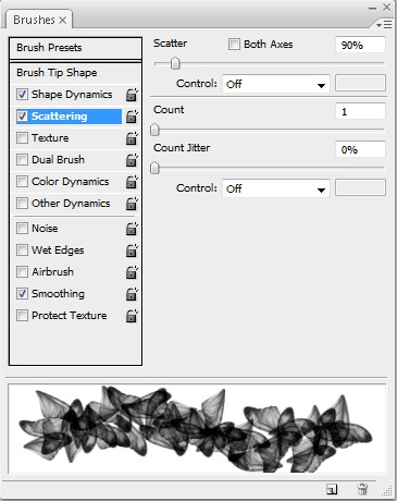 Brush options - Scattering