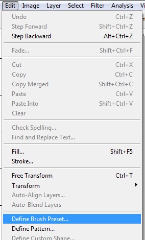 Define Brush Preset menu item