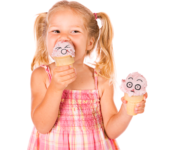 Shocked faces on ice cream Shocked faces on ice cream