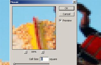 Applying a Mosaic filter.