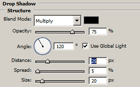 Editing the drop shadow distance.