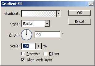 Editing the Gradient Fill layer.