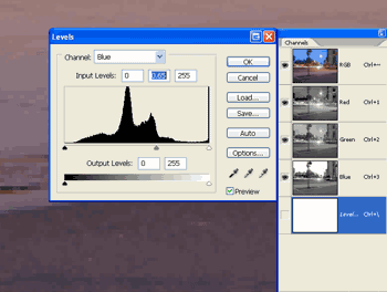 Editing Blue Channel with Levels