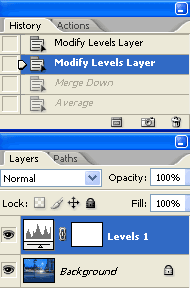 The Layers pallet should contain two layers.