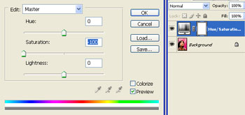 New Hue/Saturation adjustment layer.