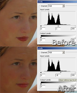 Before and After Photoshop Levels
