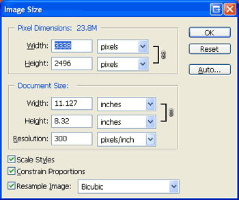 Photoshop Image Size Tool