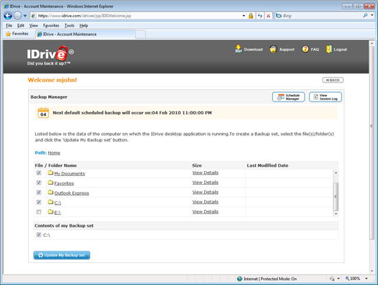 Web Browser File Backup