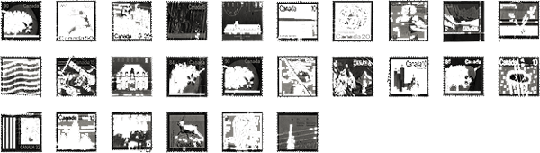 Thumbnails of Canadian stamps