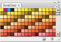 Swatches palette with yellow, magenta, and cyan