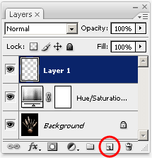 New layer  button