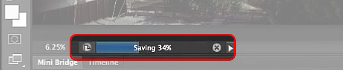 Background saving progress bar